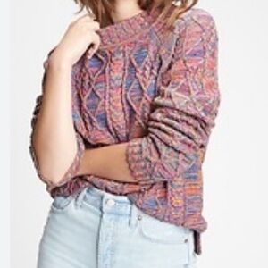 GAP Colorful Cable Knit Sweater